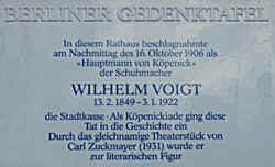 Berliner Gedenktafel Wilhelm Voigt