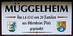 Ortshinweisschild in Müggelheim